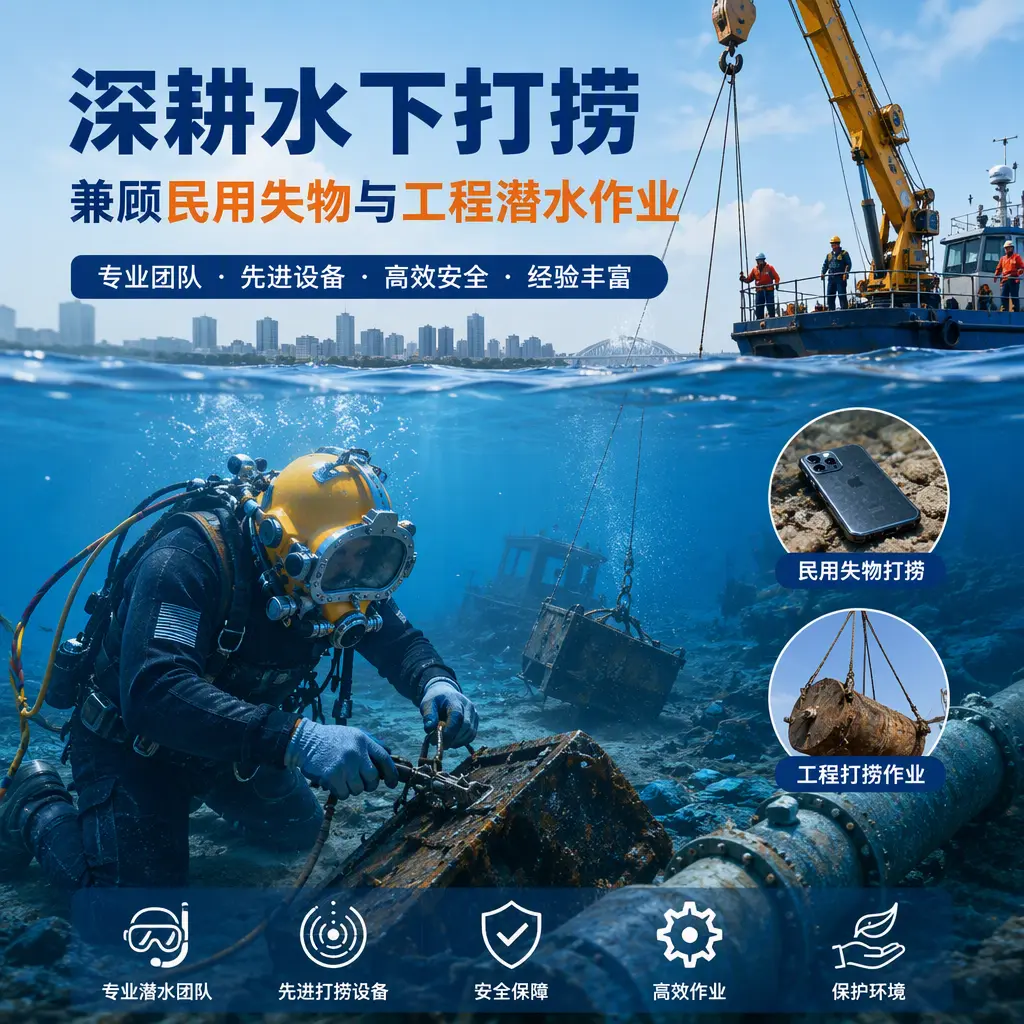 深耕水下打捞，兼顾民用失物与工程潜水作业囊谦